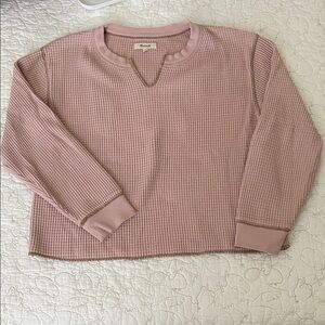 Madewell Dusty Pink Waffle Knit Top